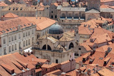 Dubrovnik Old Town St Blaise kilisenin yaz sahnesi duvar turu görüldü