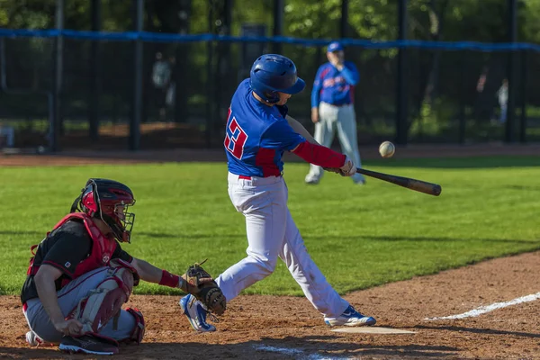 Zagreb Croatia Abril 2019 Baseball Match Baseball Club Zagreb Baseball — Fotografia de Stock