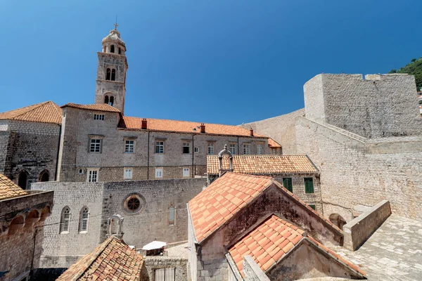 Zomer Scène Van Oude Stad Van Dubrovnik Gezien Vanaf Muur — Stockfoto