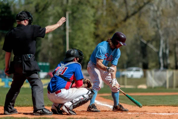 Zagreb Kroatië April 2017 Honkbalwedstrijd Baseball Club Zagreb Basebal Club — Stockfoto