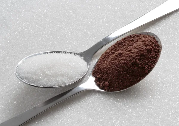 Sugar Cocoa Spoons — Stock Photo, Image