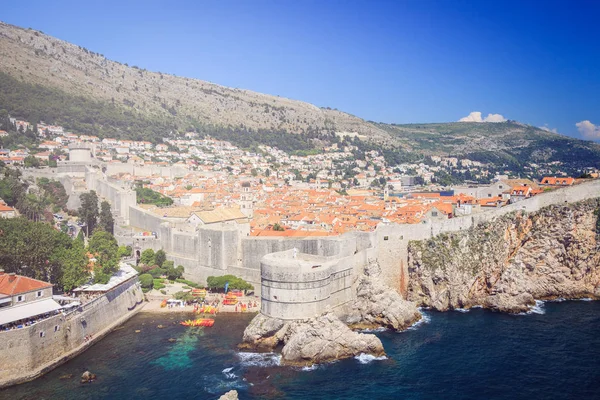 Oude Stad Van Dubrovnik Gezien Vanaf Lovrijenac Fort — Stockfoto