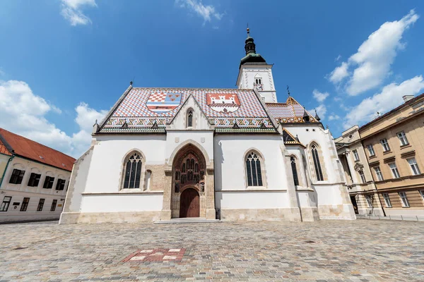 Kerk Van Mark Stad Zagreb Kroatië — Stockfoto