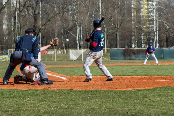 Zagreb Croazia Marzo 2017 Baseball Klub Zagreb Olimpija Karlovac Batter — Foto Stock