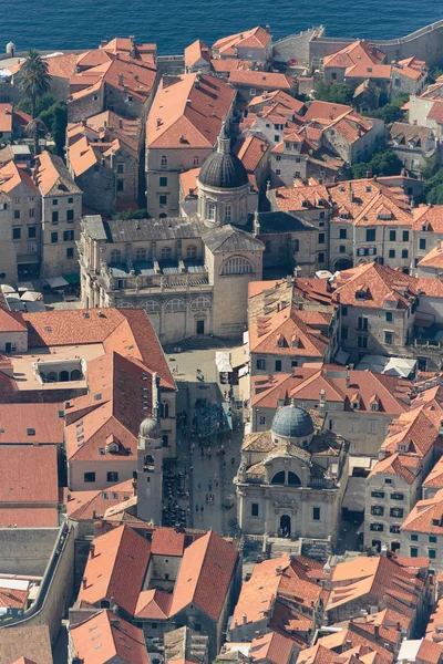 Arial View Van Kathedraal Van Hemelvaart Van Dubrovnik Kroatië — Stockfoto