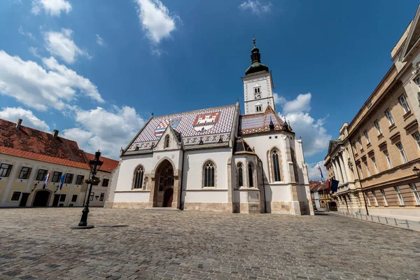 Horvátországi Zágrábi Szent Márk Templom — Stock Fotó