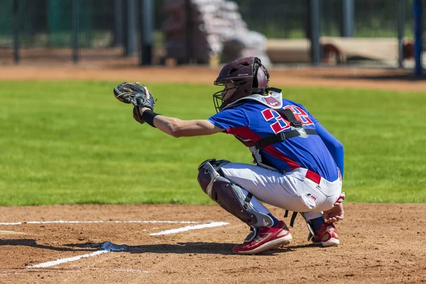 Zagreb Croatia Abril 2019 Baseball Match Baseball Club Zagreb Baseball — Fotografia de Stock