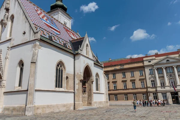 Zagreb Croatia May 2016 Mark Square Church Mark Zagreb Croatia — Stockfoto