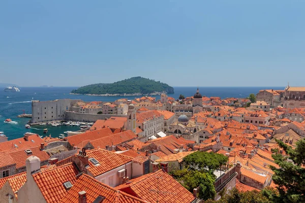 Zomer Scène Van Oude Binnenstad Van Dubrovnik Blaise Church Cathedral — Stockfoto