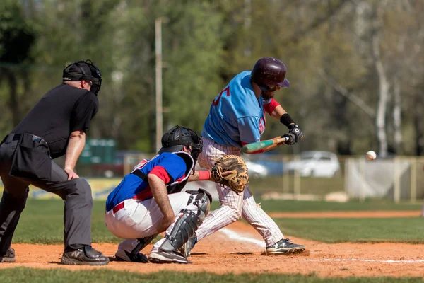 Zagreb Kroatien April 2017 Baseballspiel Baseballclub Zagreb Baseballclub Nada Split — Stockfoto