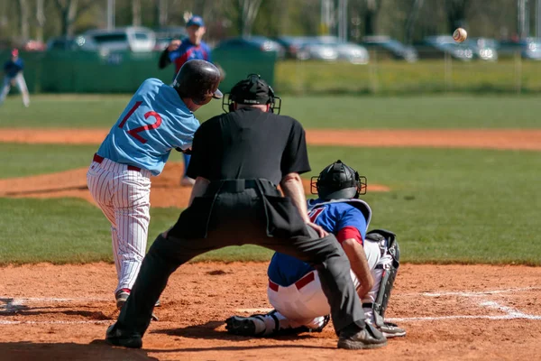 Zagreb Kroatië April 2017 Honkbalwedstrijd Baseball Club Zagreb Basebal Club — Stockfoto