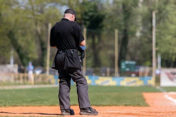 Tányér Bíró Baseball Pályán Másol Hely — Stock Fotó