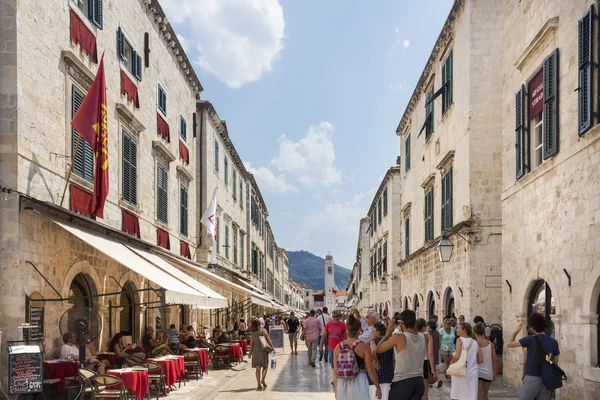 Dubrovnik Croacia Agosto 2015 Escena Verano Calle Principal Stradun Placa — Foto de Stock