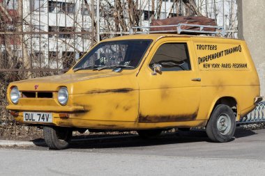 Zagreb, Hırvatistan - 07 Mart 2015: Trotterler Bağımsız Tüccarlar, Sadece Aptallar ve Atlar 'da kullanıldığı gibi krallara güvenirler. Only Fools and Horses, John Sullivan tarafından yaratılan ve yazılan bir İngiliz televizyon komedisidir..