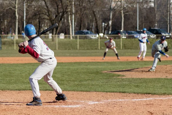 Zagreb Croazia Marzo 2015 Partita Baseball Baseball Club Zagabria Maglia — Foto Stock