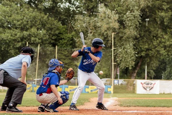 Zagreb Croatia March 2015 Baseball Match Baseball Club Zagreb Baseball — Stock Photo, Image