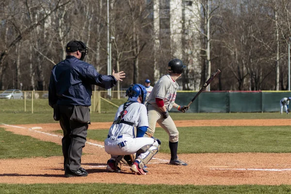 Zagreb Croazia Marzo 2015 Partita Baseball Baseball Club Zagabria Maglia — Foto Stock