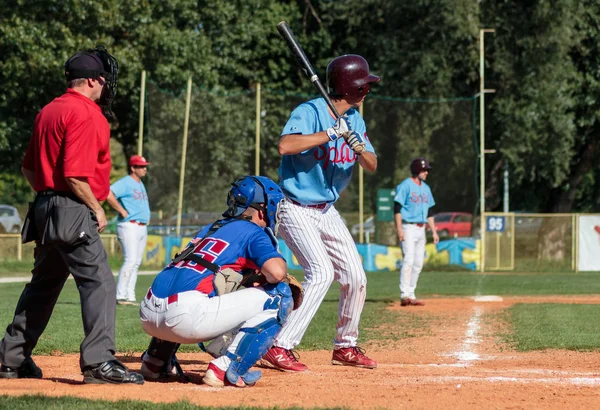 Zagreb Croatia September 2015 Baseball Match Baseball Club Zagreb Baseball — Stock Photo, Image