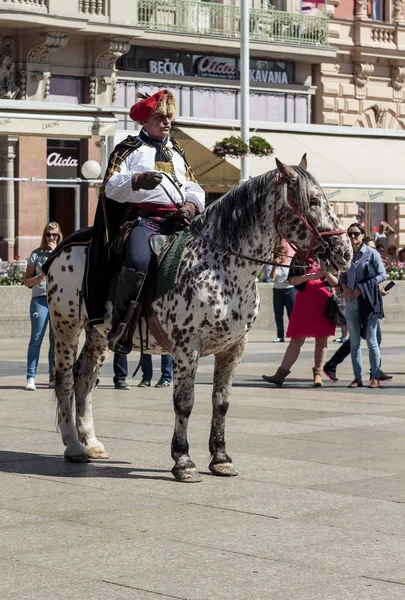 Zagreb Croacia Septiembre 2015 Regimiento Caballería Una Ceremonia Que Celebra — Foto de Stock