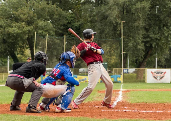 Zagreb Croazia Settembre 2015 Partita Baseball Baseball Club Zagabria Baseball — Foto Stock