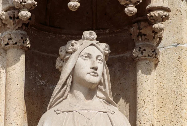 Virgin Mary Stone Statue — Stock Photo, Image