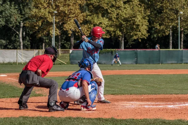 Zagreb Croazia Settembre 2015 Partita Baseball Baseball Club Zagabria Baseball — Foto Stock