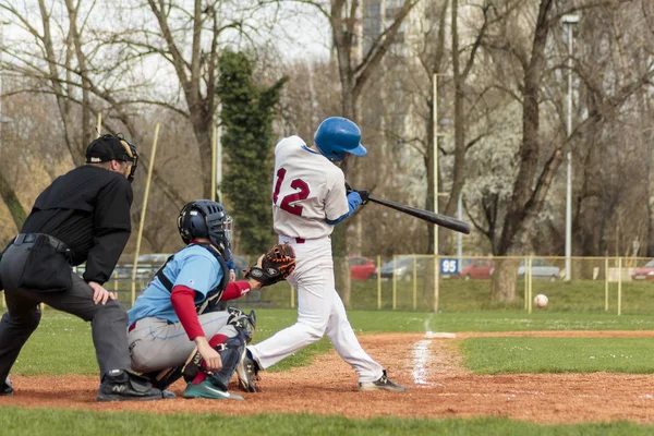 Zagreb Croatia March 2015 Baseball Match Baseball Club Zagreb Baseball — Stok fotoğraf