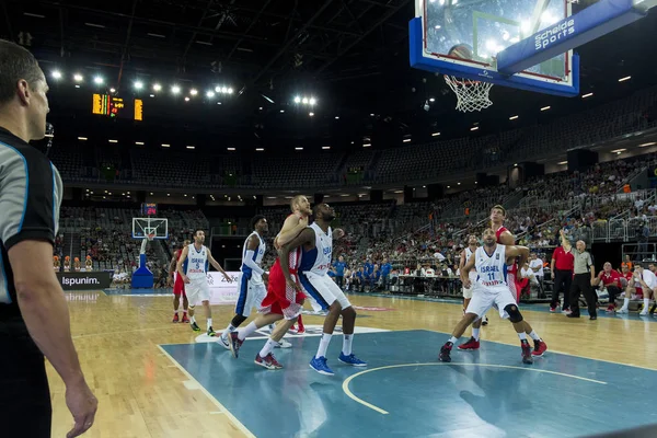 Zagreb Croacia Agosto 2015 Partido Preparatorio Antes Eurobasket 2015 Entre — Foto de Stock