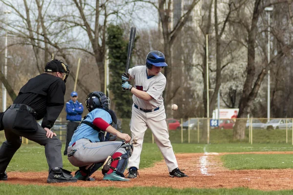 Zagreb Croacia Marzo 2015 Partido Béisbol Club Béisbol Zagreb Jersey —  Fotos de Stock