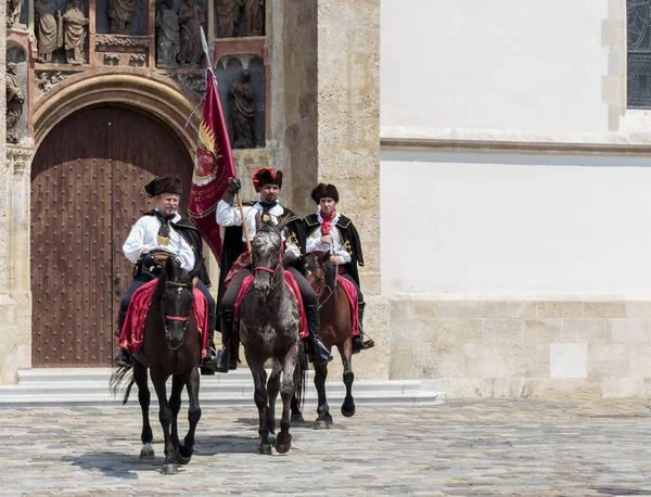 Zagreb Kroatien August 2015 Kavallerie Regiment Bei Einer Zeremonie Anlässlich — Stockfoto