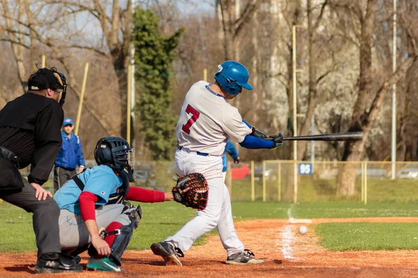 Zagreb Croatia Março 2015 Baseball Match Baseball Club Zagreb Camisa — Fotografia de Stock