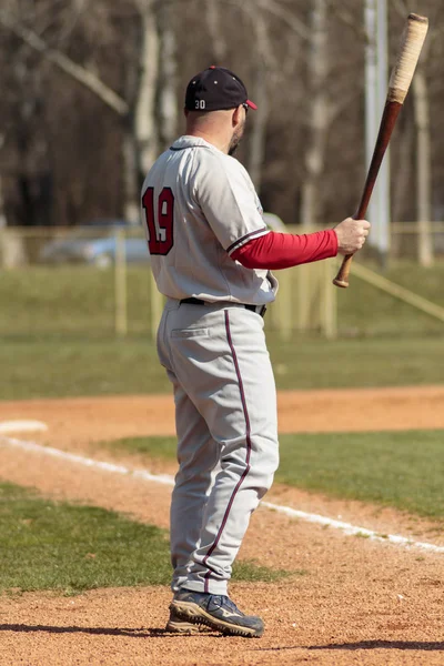 Zágráb Horvátország Március 2015 Baseball Mérkőzés Baseball Club Zágráb Kék — Stock Fotó