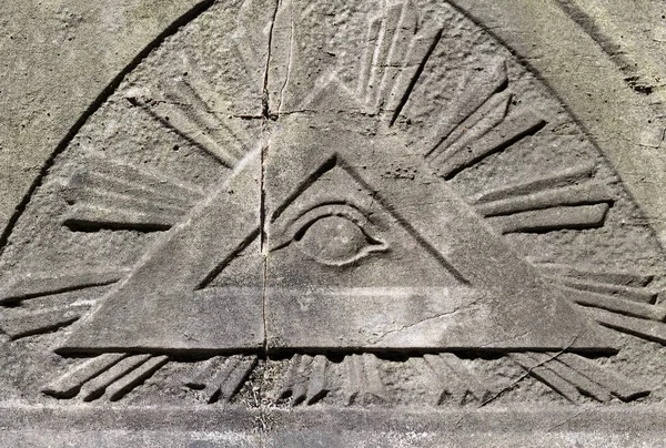 The All Seeing Eye. Masonic representation of Osiris. Many will note the triangle and the eye which is associated with the Illuminati.