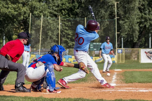 Zagreb Croatia September 2015 Baseball Match Baseball Club Zagreb Baseball — Stock Photo, Image