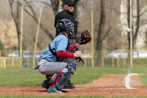 Zagreb Croacia Marzo 2015 Partido Béisbol Club Béisbol Zagreb Jersey —  Fotos de Stock