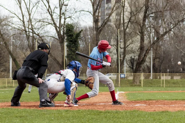 Zagreb Croazia Marzo 2015 Baseball Match Baseball Club Zagabria Jersey — Foto Stock