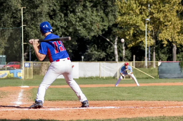 Zagreb Croazia Settembre 2015 Partita Baseball Baseball Club Zagabria Baseball — Foto Stock