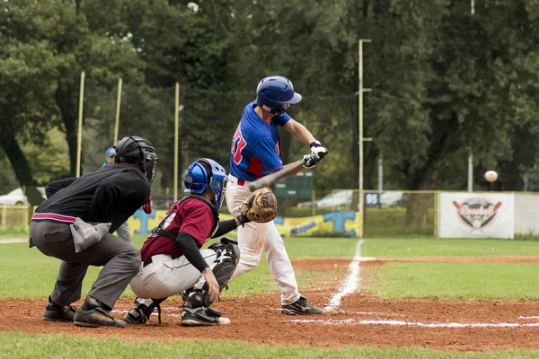 Zagreb Croacia Septiembre 2015 Partido Béisbol Club Béisbol Zagreb Club —  Fotos de Stock