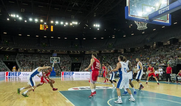 Zagreb Croacia Agosto 2015 Partido Preparatorio Antes Eurobasket 2015 Entre — Foto de Stock