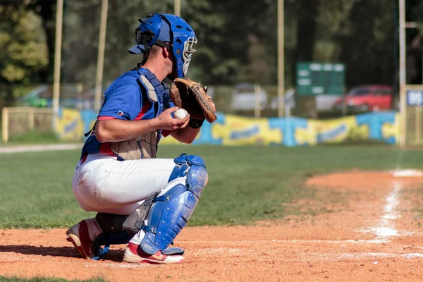 Zagreb Croatia Setembro 2015 Baseball Match Baseball Club Zagreb Baseball — Fotografia de Stock