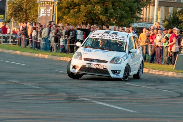 Zagreb Hırvatistan Eylül 2014 Ina Delta Rallisi Zagreb Otomobil Yarışı — Stok fotoğraf