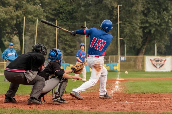 Zagreb Croatia October 2015 Baseball Match Baseball Club Zagreb Baseball — ストック写真