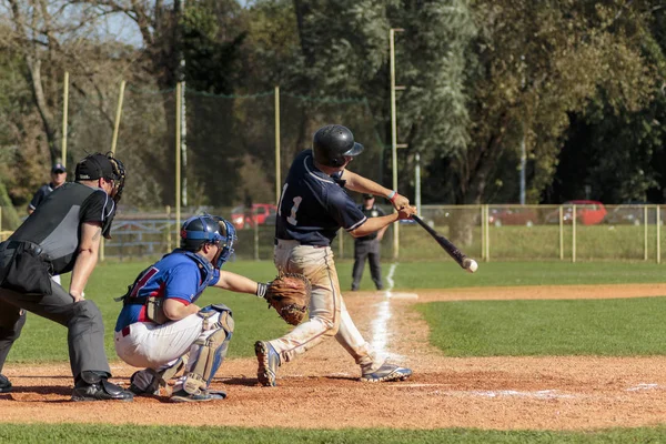 Zagreb Croazia Ottobre 2014 Baseball Match Baseball Club Zagabria Jersey — Foto Stock