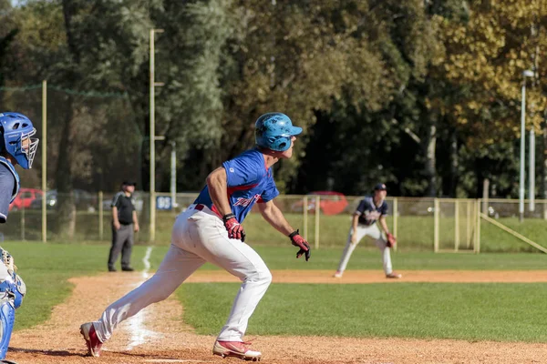 Zagreb Croazia Ottobre 2014 Baseball Match Baseball Club Zagabria Jersey — Foto Stock