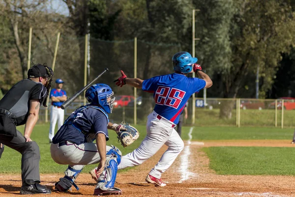 Zagreb Croazia Ottobre 2014 Baseball Match Baseball Club Zagabria Jersey — Foto Stock
