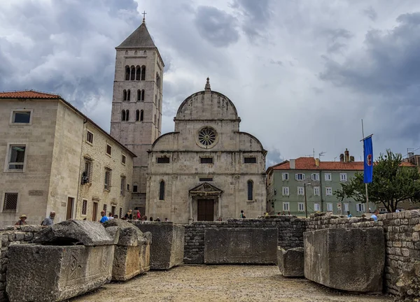 Zadar Croatia July 2014 Mary Church Roman Stone Sarcophagus Zadar — 图库照片