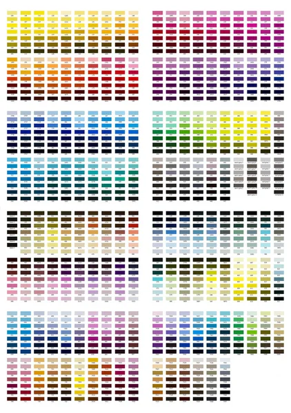 Illustrazione Riferimento Colori Tutte Tonalità 100 7547 — Foto Stock