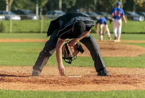 Zagreb Kroatië Oktober 2014 Honkbalwedstrijd Baseball Club Zagreb Blauwe Trui — Stockfoto