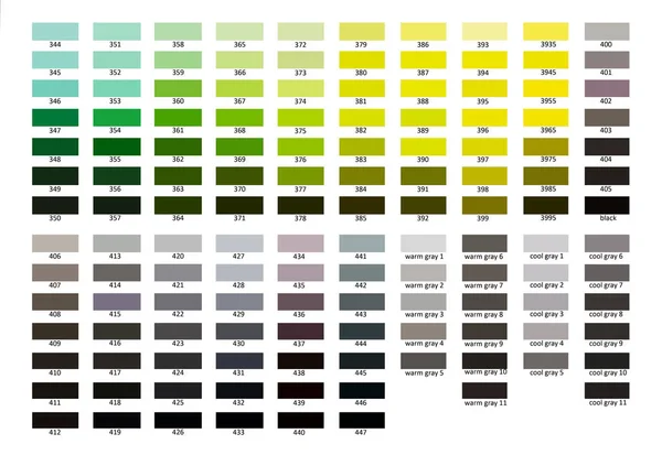 Illustrazione Riferimento Colori Tonalità Colore 344 Grigio Freddo — Foto Stock