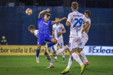 Zagreb, Hırvatistan-13 Temmuz 2019: Hırvat Ligi Supercup, GNK Dinamo vs. HNK Rijeka. Eylem Damian Kadzior (92)